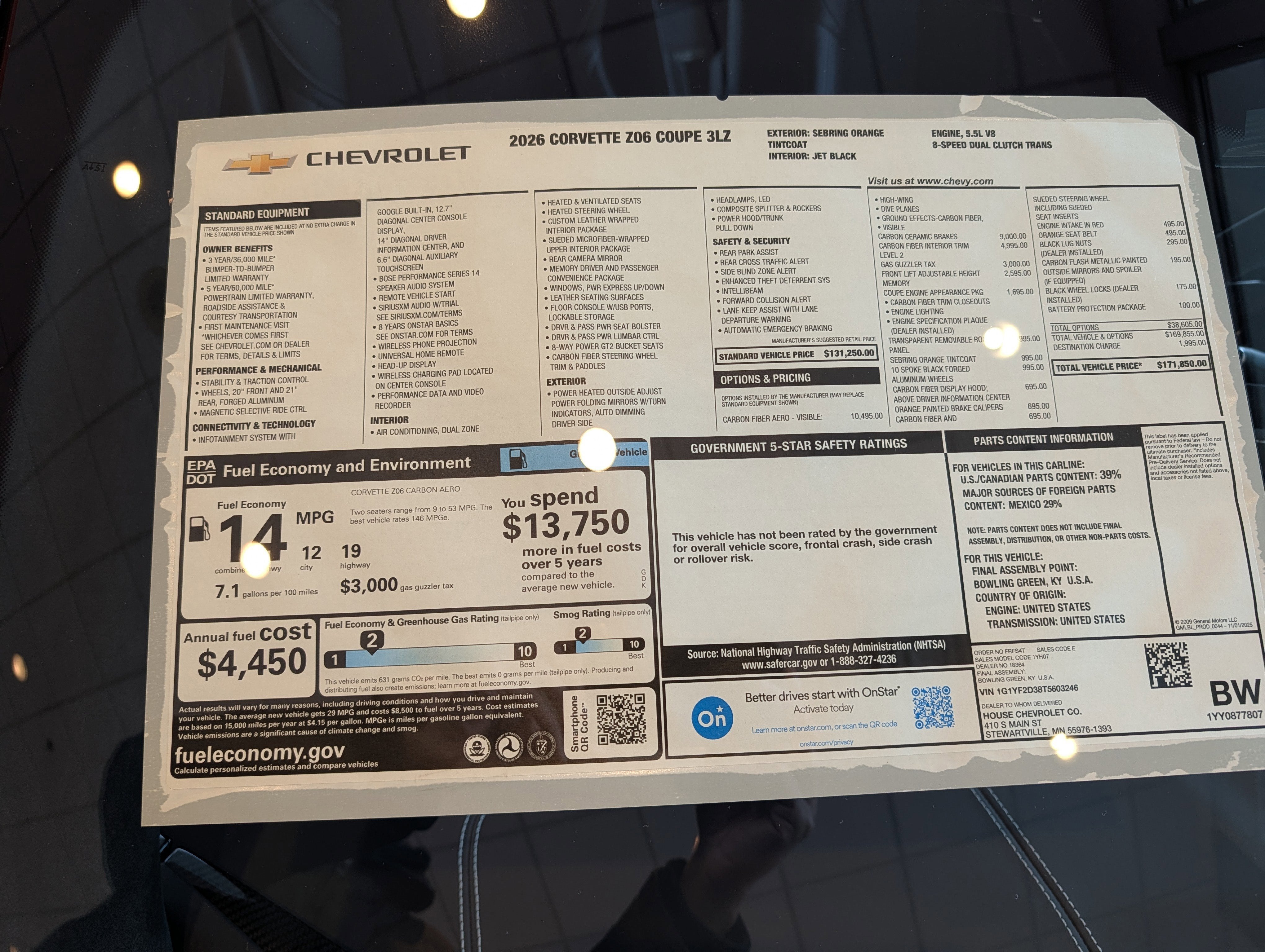 2026 Chevrolet Corvette Z06 3LZ